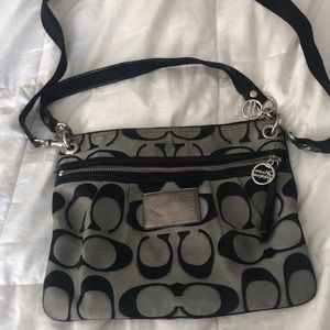 Coach Poppy Black and Grey Purse